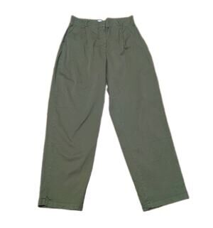 Sunspel England Women's Pleated Chino Pants Small Green Small